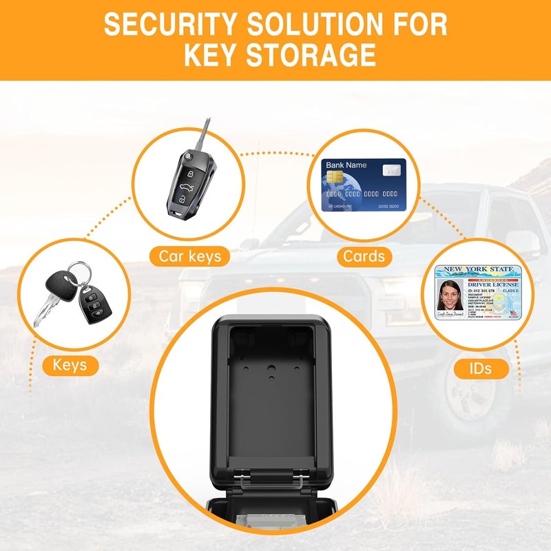 Lifronkit Car Window Lock Box for Turo, Car Key Lock Box, 4-Digit Combination Lockbox, Larger Capacity Security Key Hiders for Ride Share, Turo, GetAround(New Verison) - Image 5
